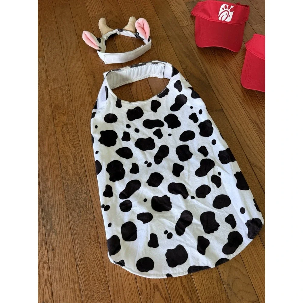 Chick Fil A Dual Adult Visor & Baby Cow Halloween Family Costume